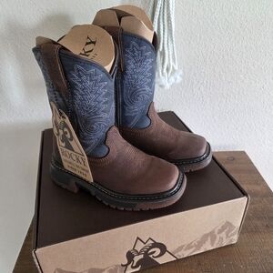 Rocky Kids Leather Ride FLX Western Boots Size 9 Little Kid NWT